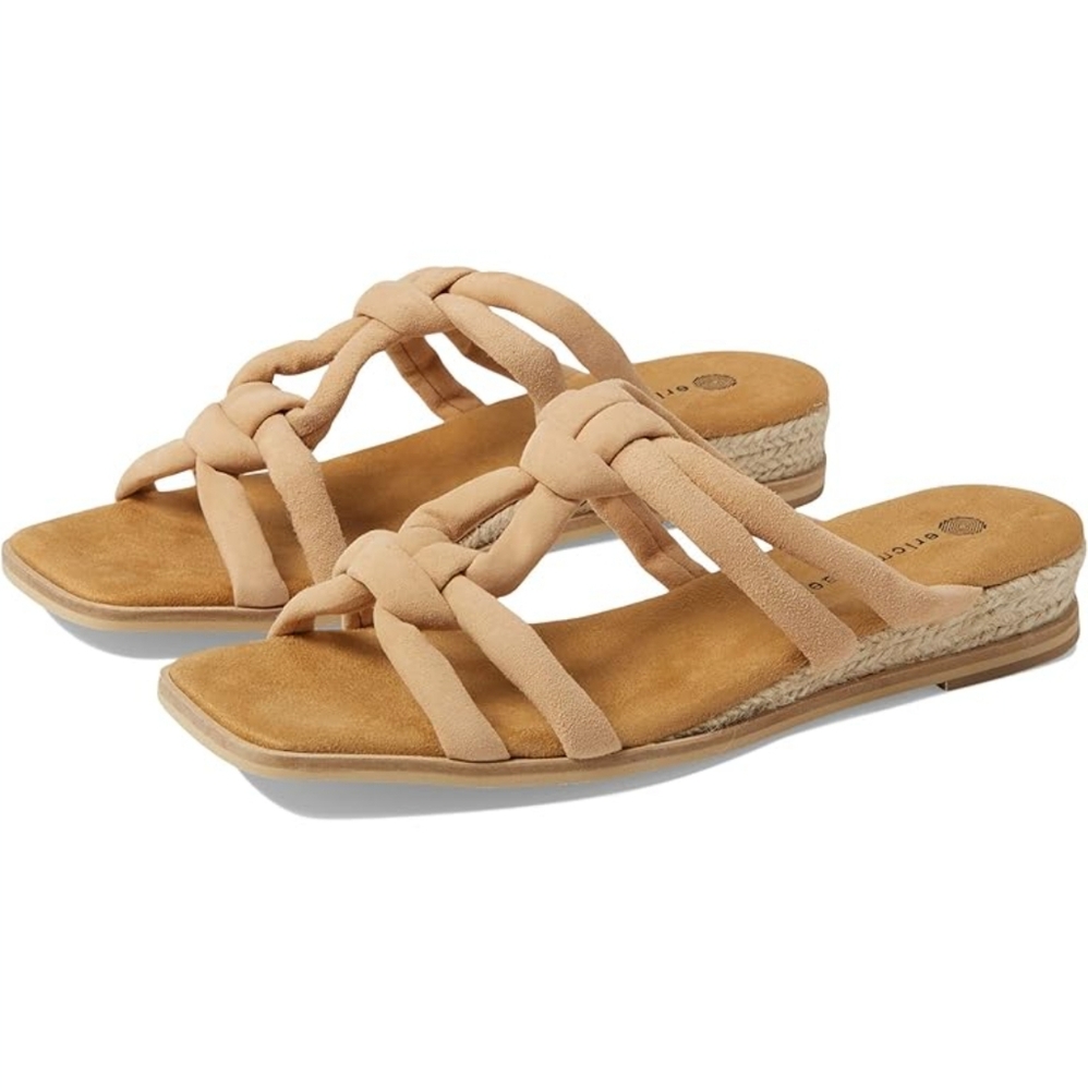 NWOT Eric Michael Hope Strappy Slide Sandals Tan 40 / US 9